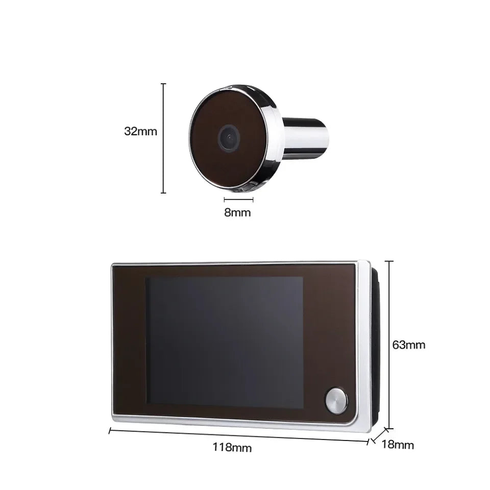 3.5" LCD Smart Digital Door Peephole Camera – 120° Wide Angle, CE Certified