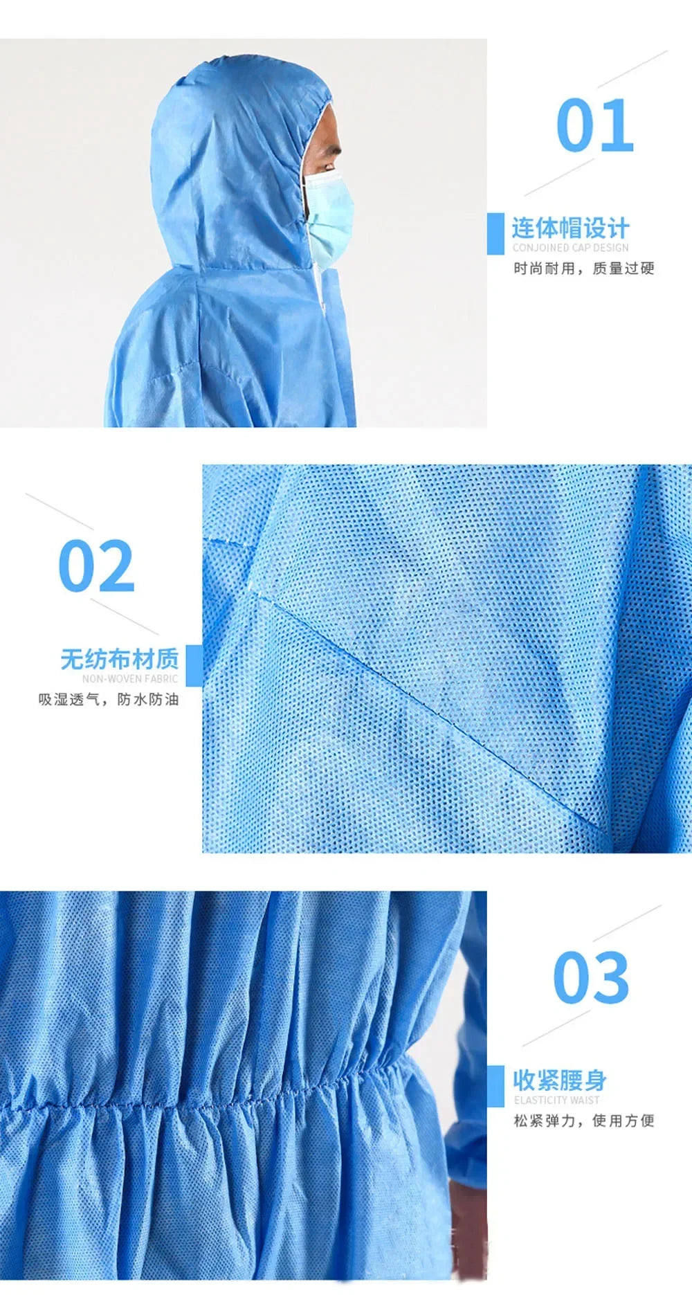 Disposablebreathabledustproofwateroilresistantworksafetyoverallantidustsparypain...