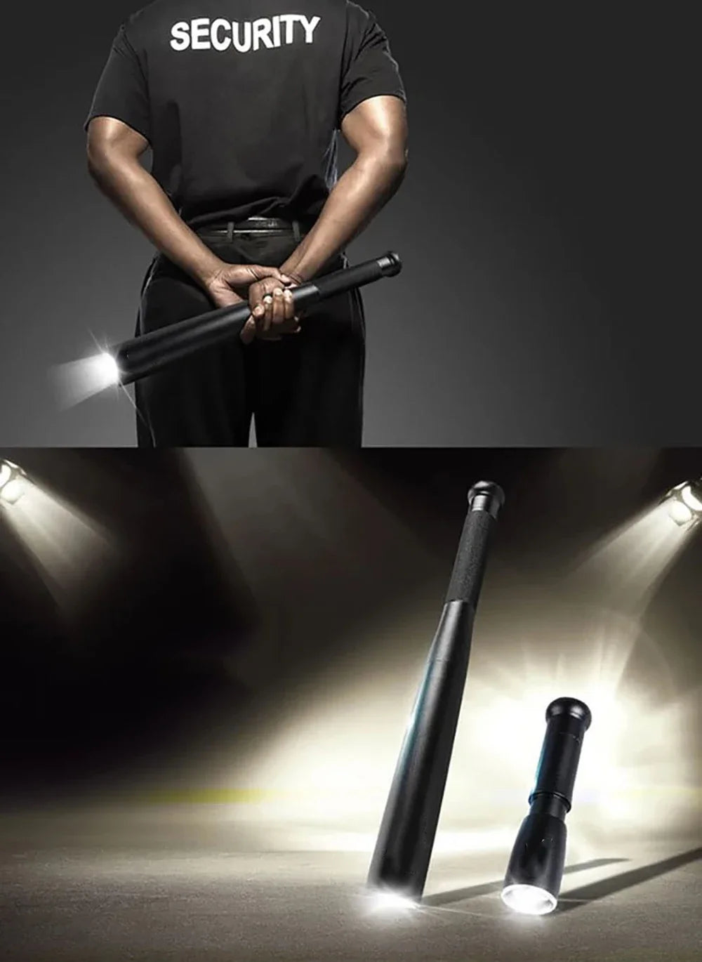 LED Baseball Bat Flashlight Stick – Waterproof Aluminum Alloy Self-Defense Torch