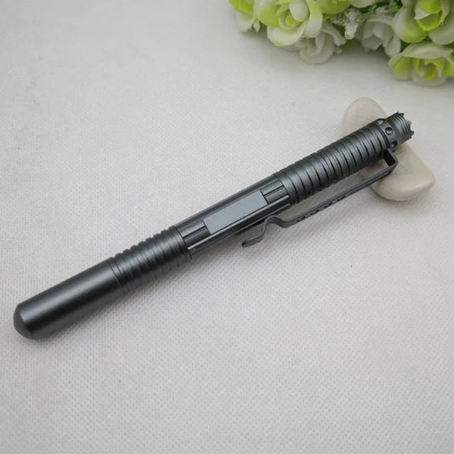 Grey Aviation Aluminum Tactical Pen – Crown Defense Head, Glass Breaker EDC
