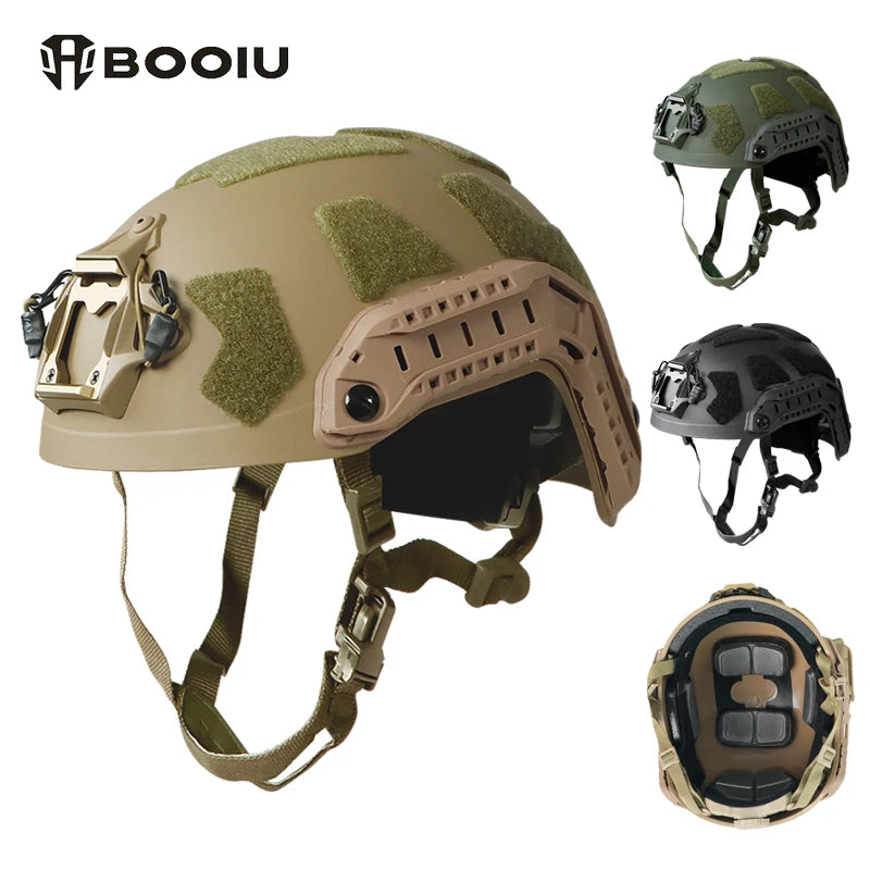 Booiufasttacticalhelmetadjustableknobabshighcutguideraildampingprotectivehelmeto...