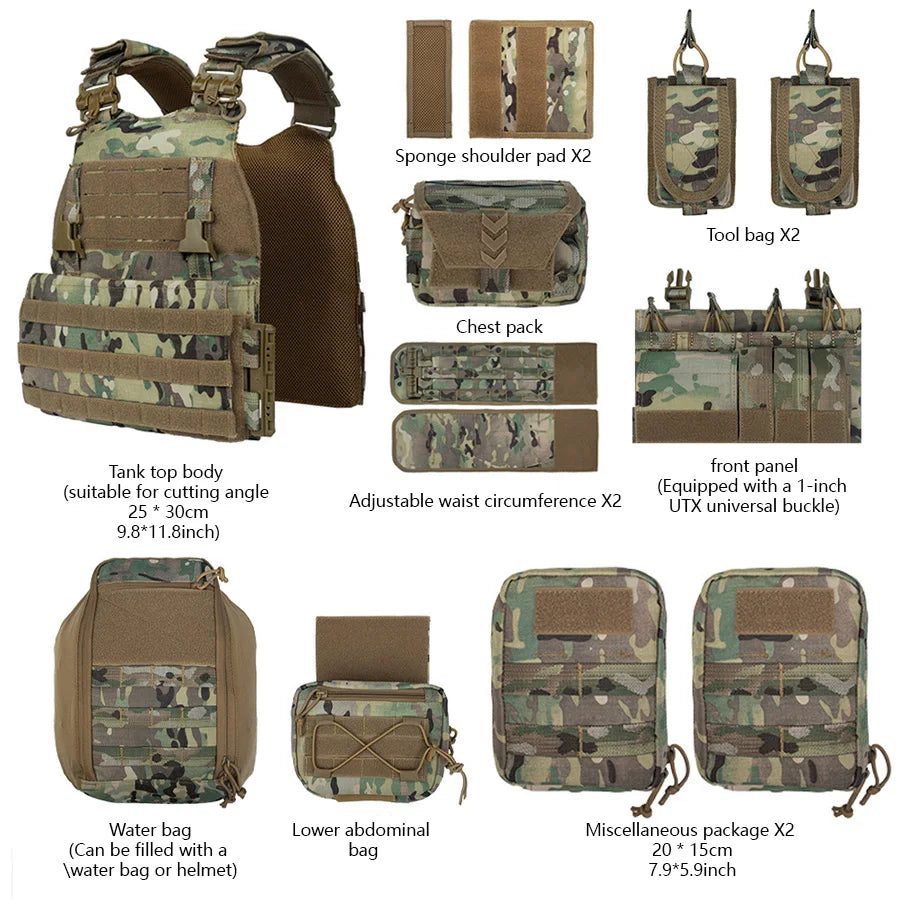 YAKEDA Camouflage Training Vest Outdoor CS Training Vest Multi functional Vest