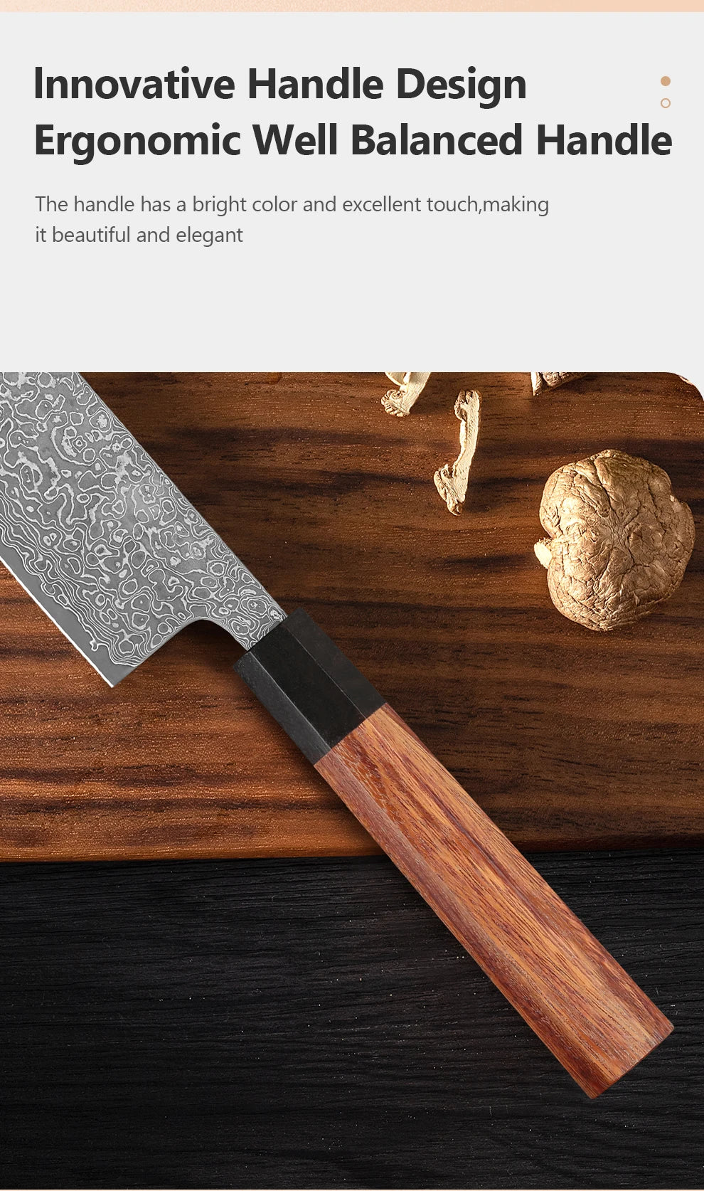 Japanese Chef Knife 8 inch Hand Forged Damascus Steel Kitchen Knives Vegetable Meat Sashimi kitchen chef Rosewood Handle