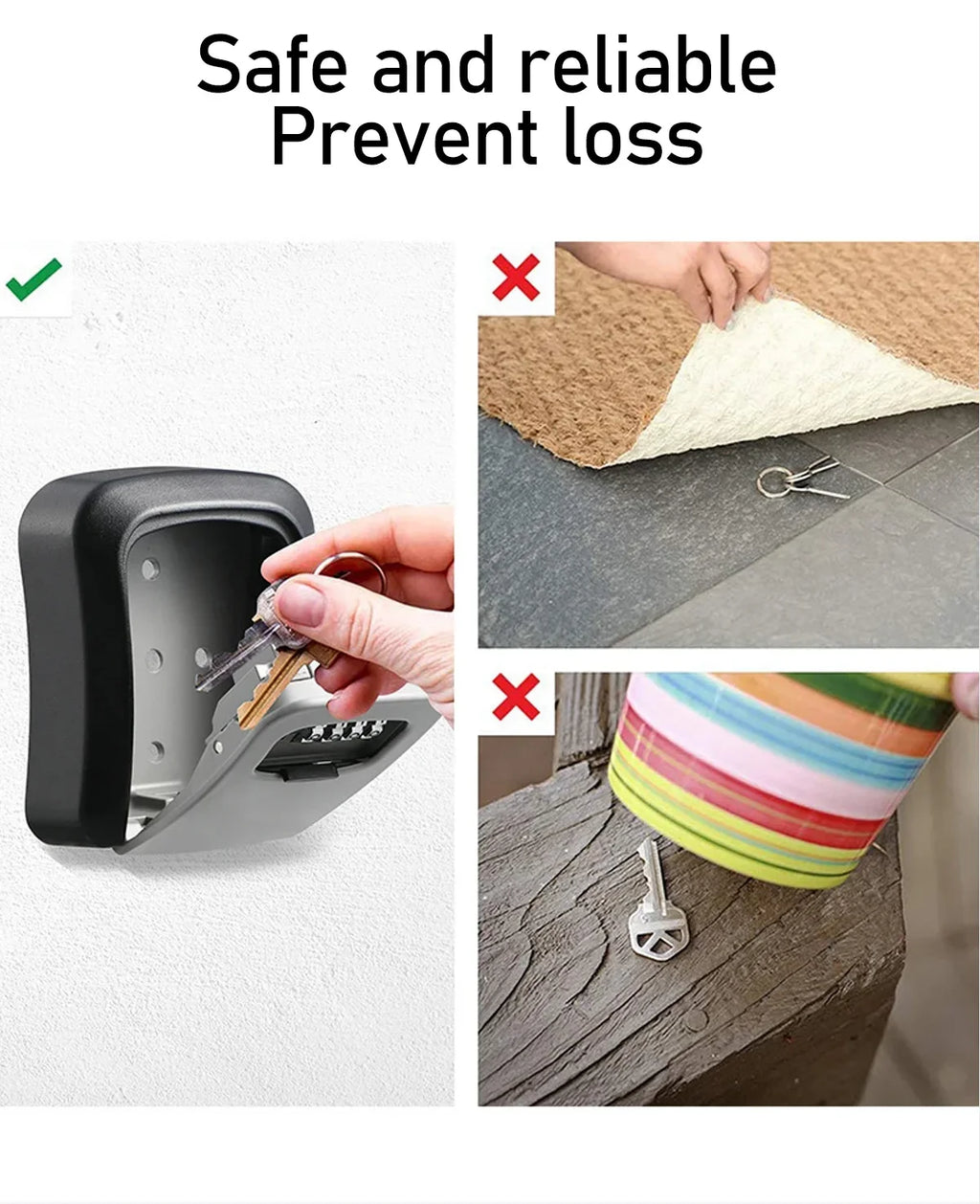 Key Keeper Combination Lock Wall Mounted Waterproof 4 Digits Passwords 5 Keys Storage Box Easy to Fix Home Or Office safe box