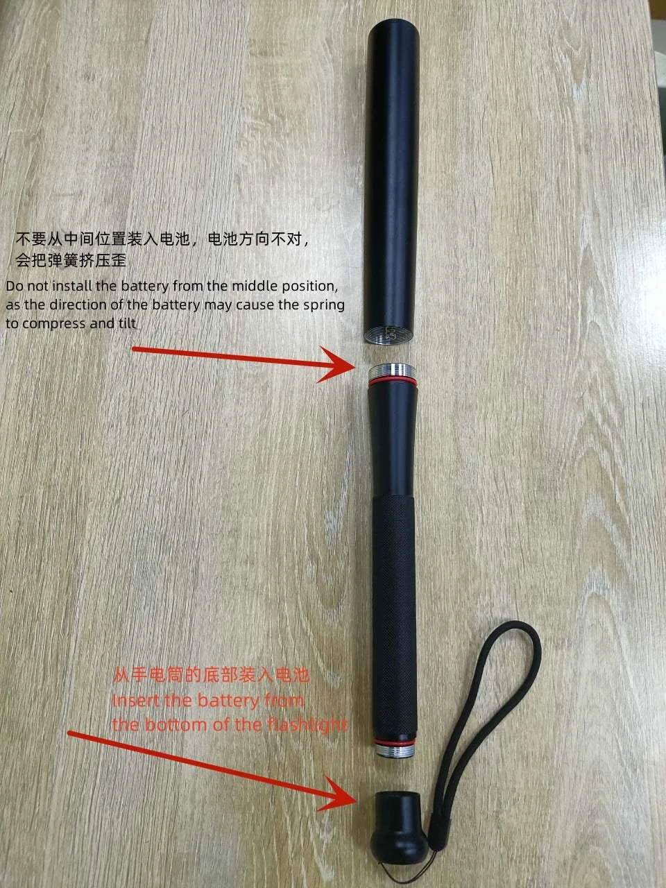 LED Baseball Bat Flashlight Stick – Waterproof Aluminum Alloy Self-Defense Torch