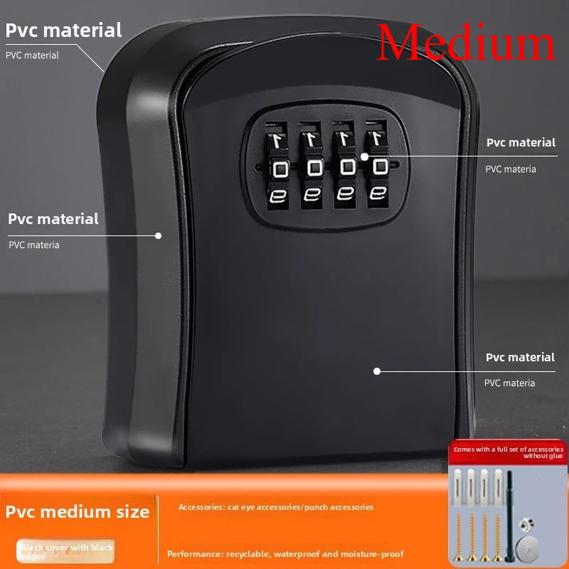 Key Keeper Combination Lock Wall Mounted Waterproof 4 Digits Passwords 5 Keys Storage Box Easy to Fix Home Or Office safe box