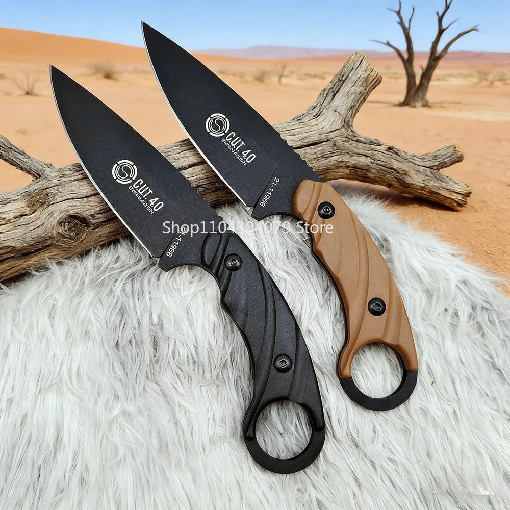 CUT Camping Hiking Fishing Essential Outdoor Adventure Portable Straight Knife Durable Ergonomics Handle Jungle Survival Knives