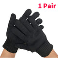 1pairblacksteelwiremetalmeshglovessafetyanticuttingwearresistantkitchenbutcherwo...