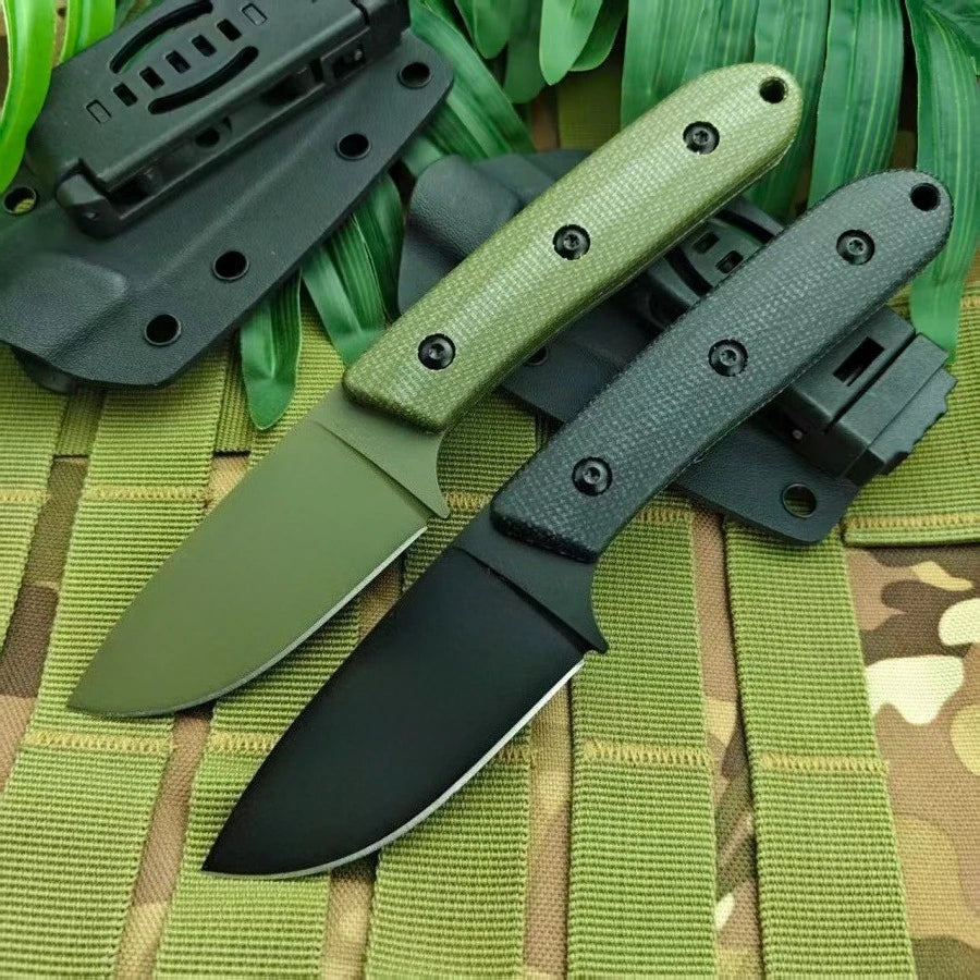 Multipurpose Utility Camping Fishing Essential Straight Knife with K Sheath Ergonomic Design Portable Cutting EDC Outdoor Knives
