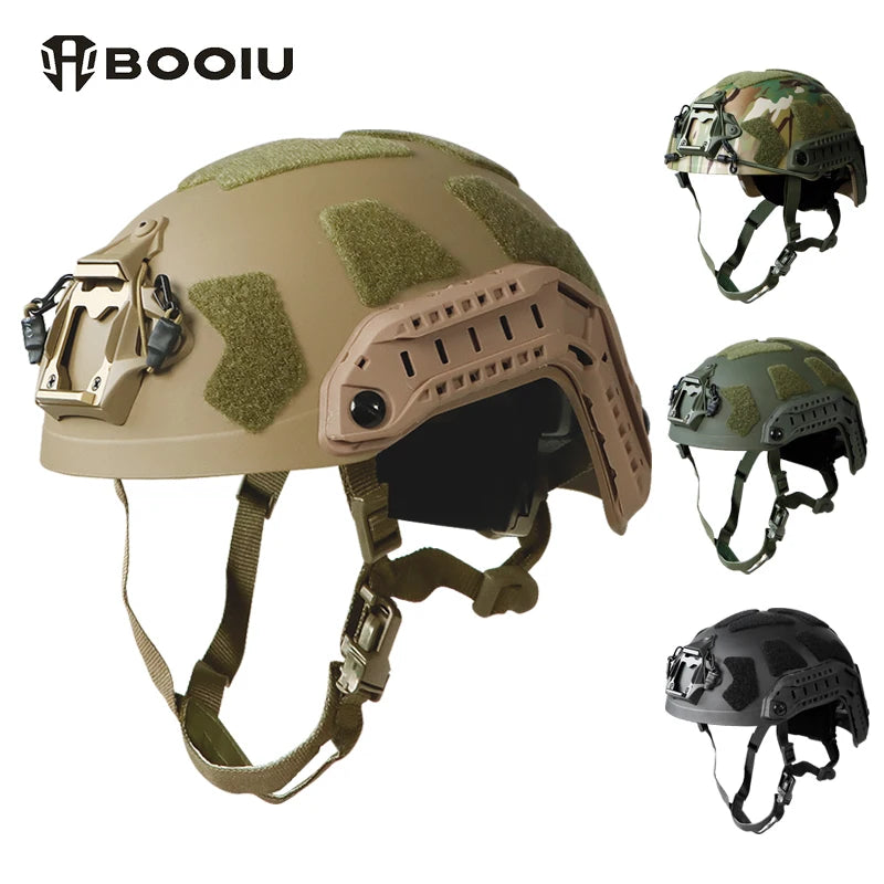 Booiufasttacticalhelmetadjustableknobabshighcutguideraildampingprotectivehelmeto...