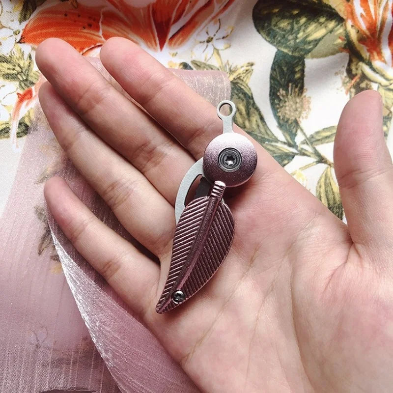 New Multi-functional Folding Creative Feather Knife Fruit Knife Keychain Daily Carry Tool