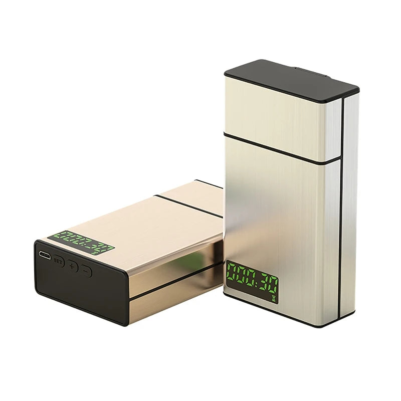 Creativemetaltimelockboxforcigaretteusbself-disciplinesmarttobaccocasewithleddis...
