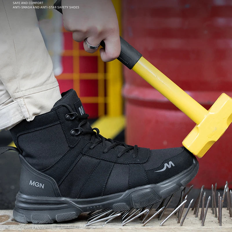 Camouflage Steel Toe Cap Non Slip Industrial Shoes Men and Women Safety Shoes Anti-Scalding Anti-Smash Anti-Puncture Work Boots