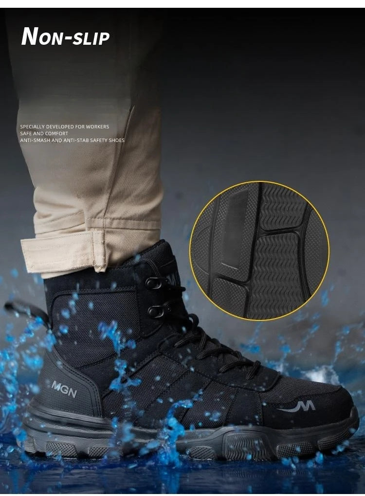 Camouflage Steel Toe Cap Non Slip Industrial Shoes Men and Women Safety Shoes Anti-Scalding Anti-Smash Anti-Puncture Work Boots