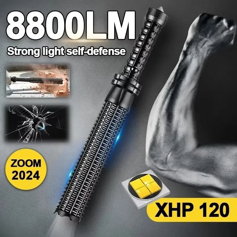 Wolf Tooth Telescopic Self-Defense Flashlight – USB Rechargeable, Glass Breaker