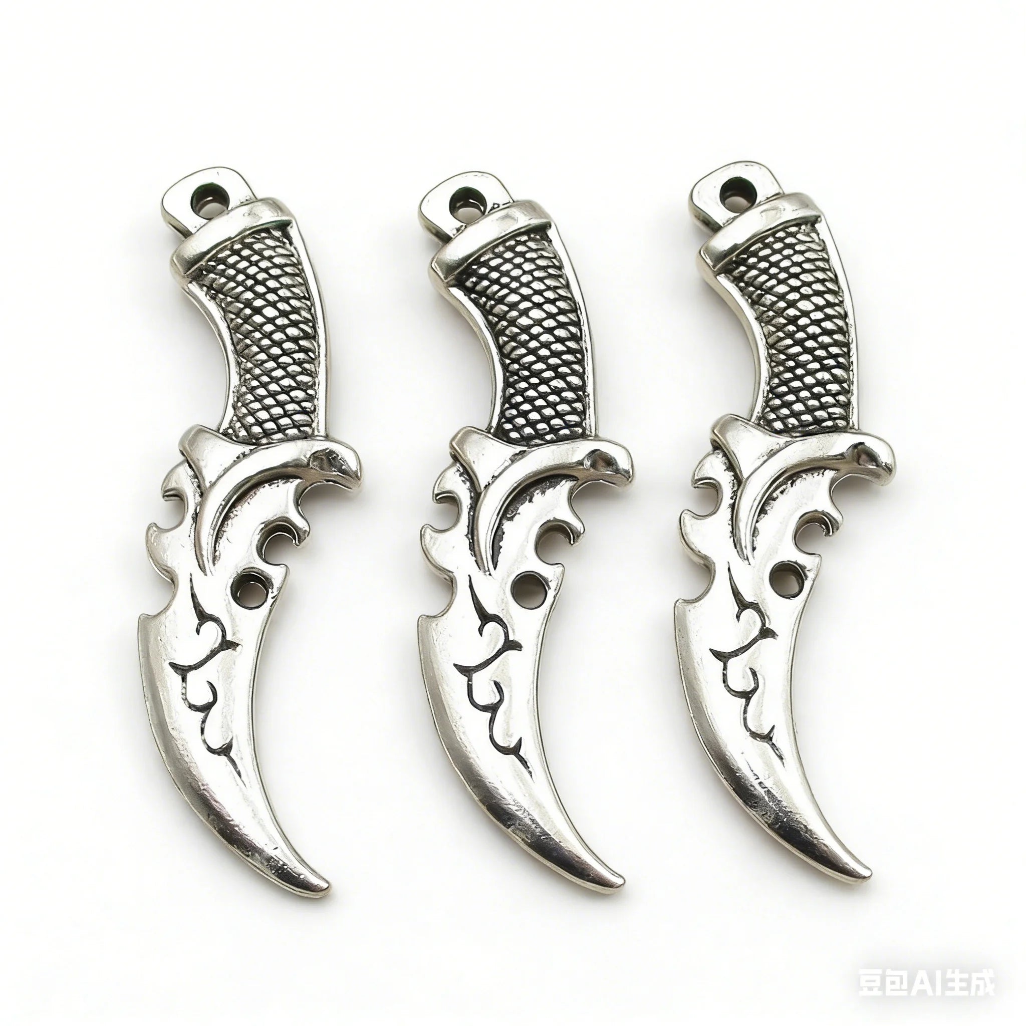 Bulk SALE！15 Sword Charms-50x14mm, Antique Silver Tone,Exquisite Curved Knife Game Product,Double Sided-RS084
