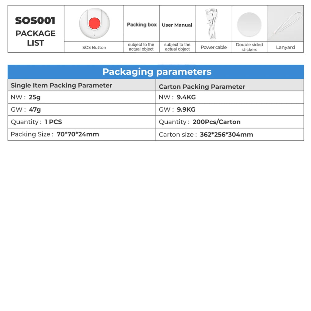 Wifisosbuttononekeyemergencywirelesssecurityalarmpanicdeviceforelderlykidshomesa...