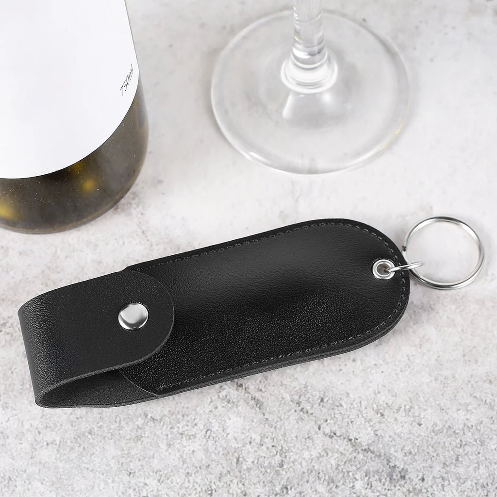 PU Leather Pepper Spray Holster – Flip Top Keychain Pouch, Waterproof
