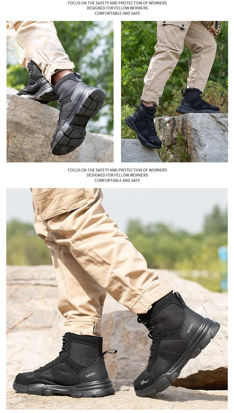 Camouflage Steel Toe Cap Non Slip Industrial Shoes Men and Women Safety Shoes Anti-Scalding Anti-Smash Anti-Puncture Work Boots