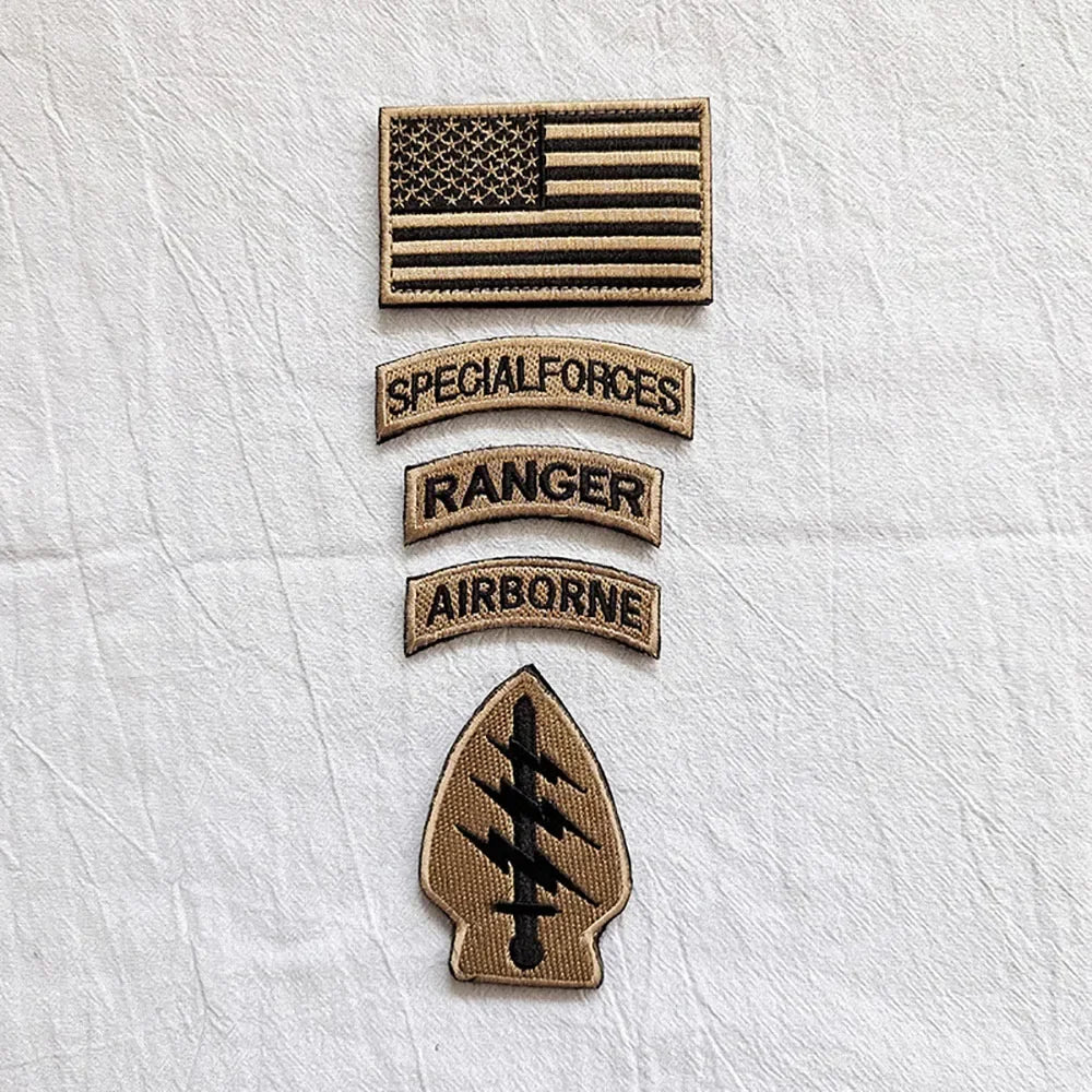 Setspecialforcesmoralebadgeembroideryhooklooppatchusflagrangertabmilitaryemblemf...