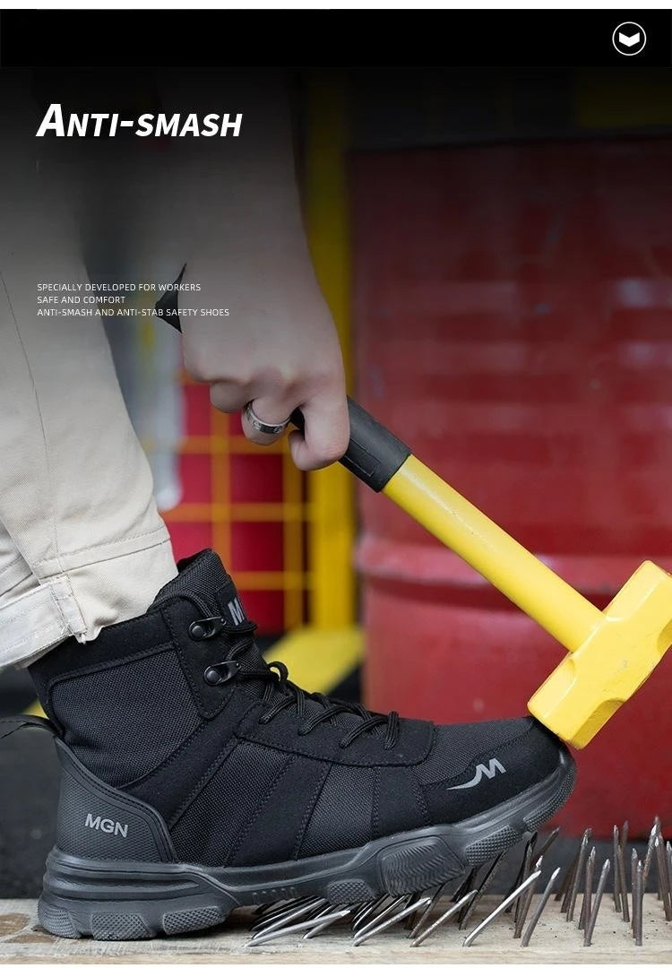 Camouflage Steel Toe Cap Non Slip Industrial Shoes Men and Women Safety Shoes Anti-Scalding Anti-Smash Anti-Puncture Work Boots