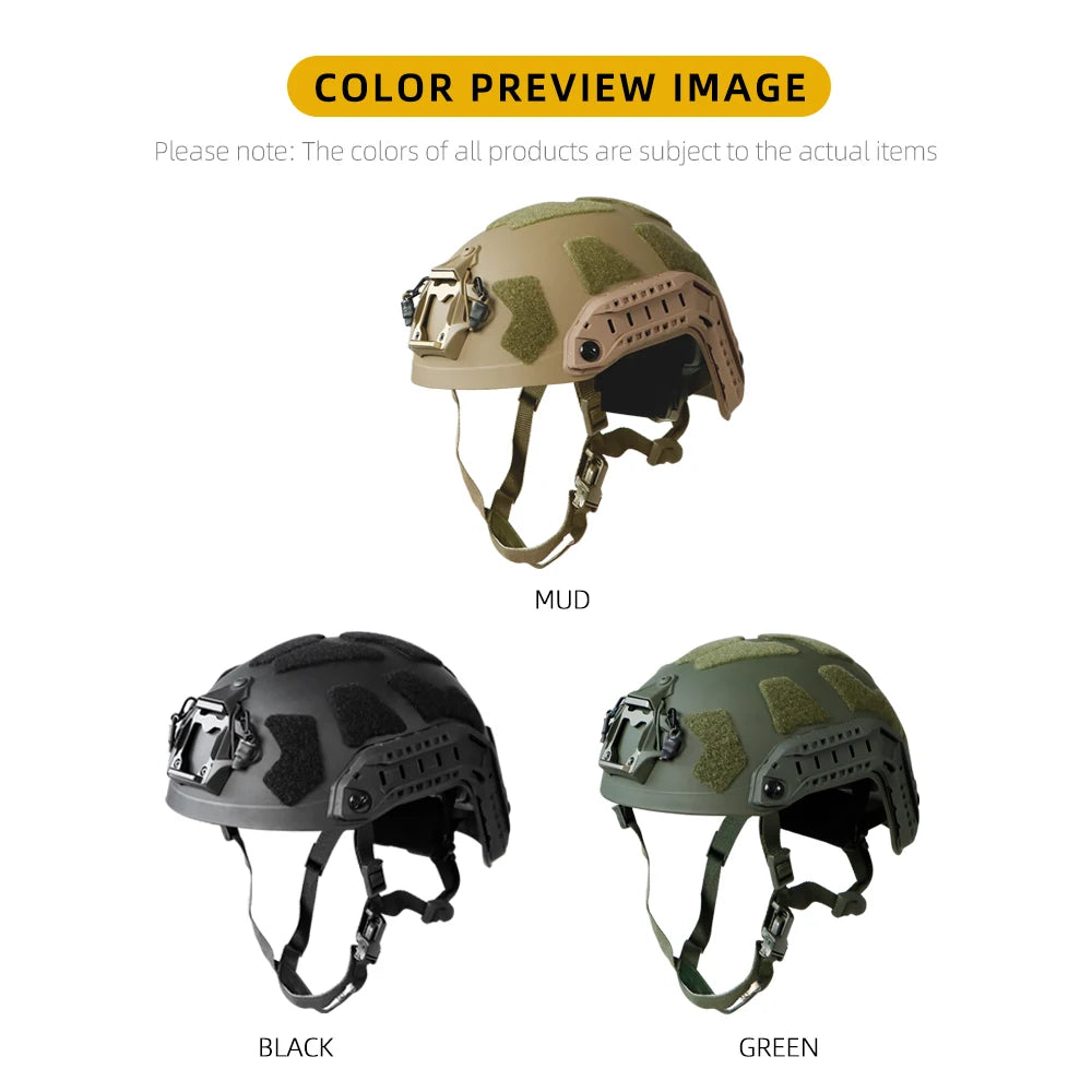 Booiufasttacticalhelmetadjustableknobabshighcutguideraildampingprotectivehelmeto...