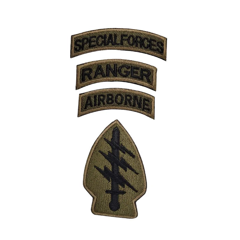 Setspecialforcesmoralebadgeembroideryhooklooppatchusflagrangertabmilitaryemblemf...