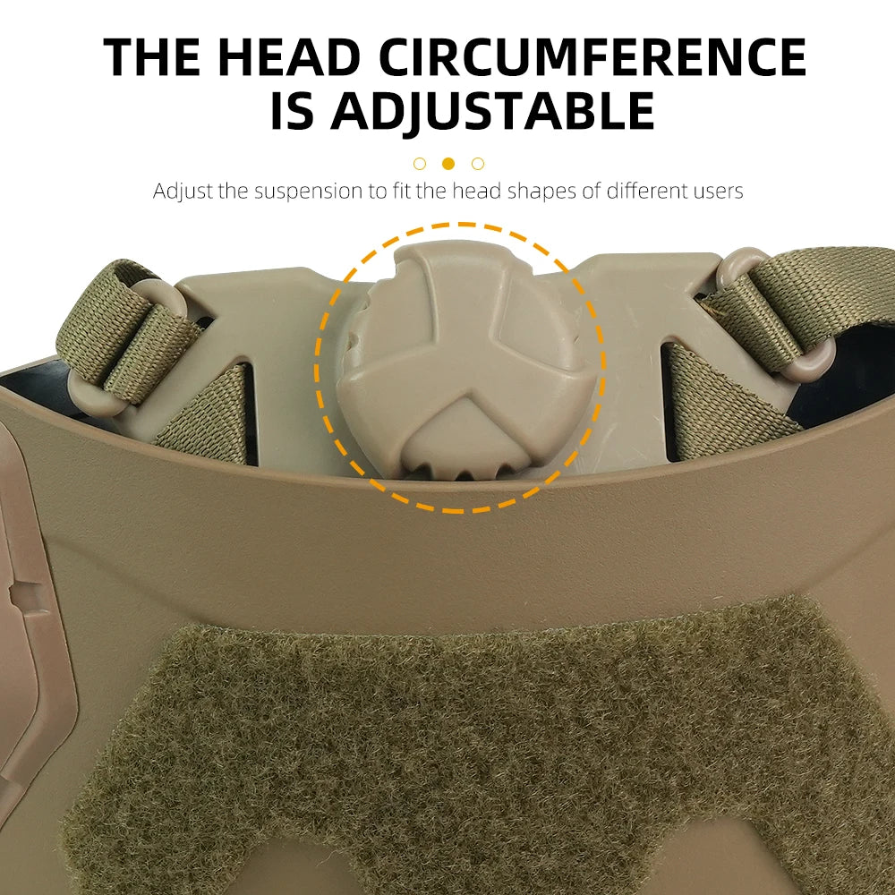 Booiufasttacticalhelmetadjustableknobabshighcutguideraildampingprotectivehelmeto...