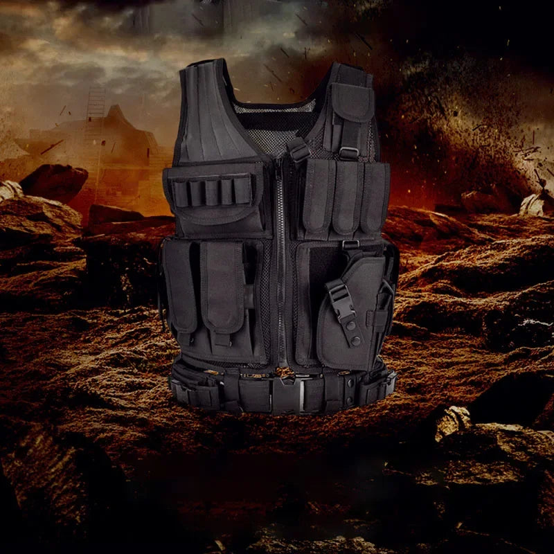 Adjustable Molle Tactical Vest Combat Body Armor Vests Security Guard Hunting Army Outdoor CS War Game Airsoft Training Jacket