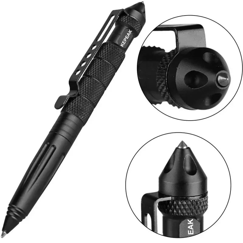Tactical Self-Defense Pen – Aviation Aluminum, Glass Breaker, Parker Refill