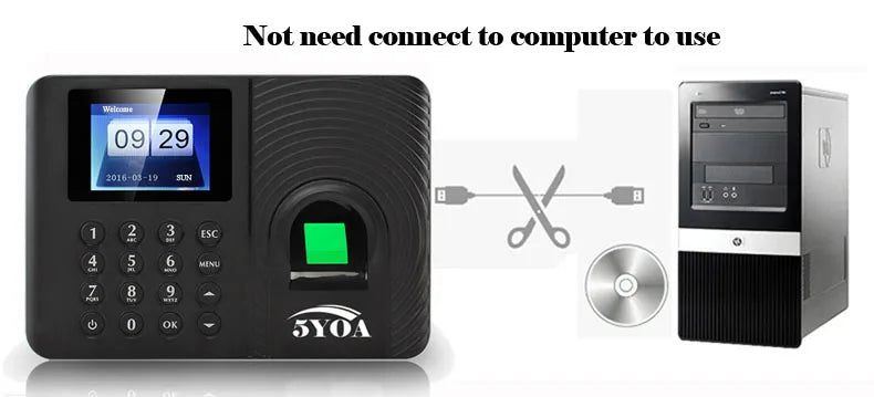 5YOA A10 A01 Biometric Fingerprint Time Attendance Clock Recorder Employee Recognition Device Electronic