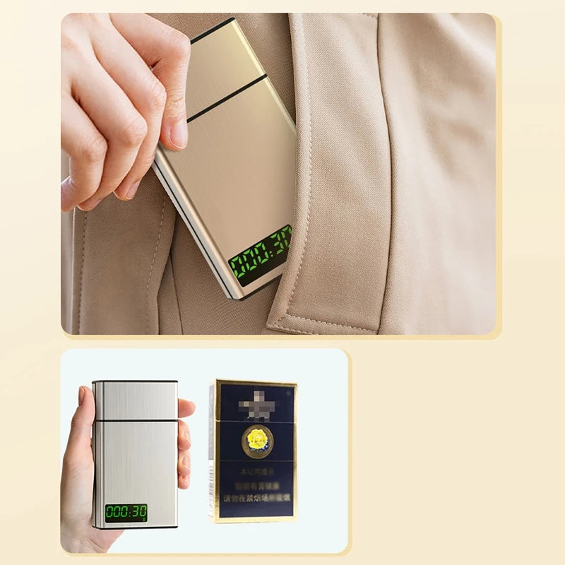 Creativemetaltimelockboxforcigaretteusbself-disciplinesmarttobaccocasewithleddis...