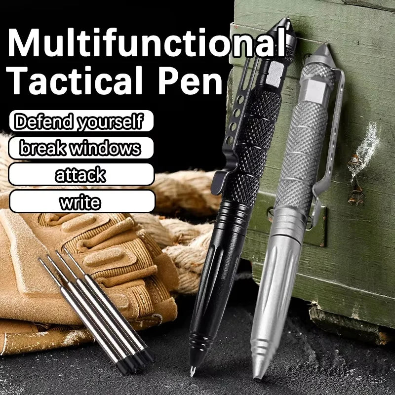 Multifunctionalmetalmilitarytacticalpenballpointpensemergencyglassbreakerselfdef...