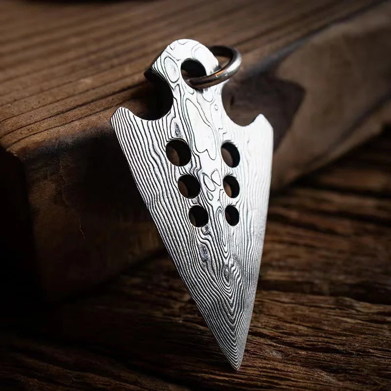 Copper Arrowhead Harpoon Pendant – Self-Defense Survival Necklace, Retro EDC