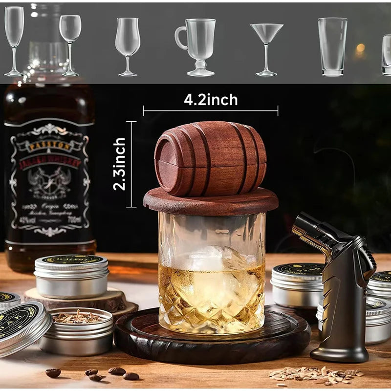 Newwoodencocktailsmokerbarkitchentoolsmokersetwhiskeysmokerspiritsinfuserbarsetf...