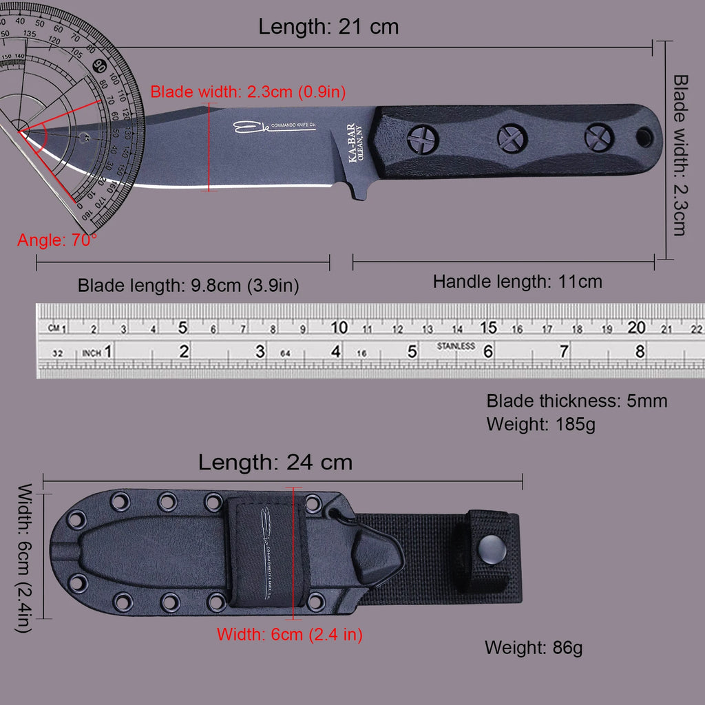 U.s.akb-ek50junglehuntingstraightknife + Sheath, Outdoorcampingsurvivalknife...