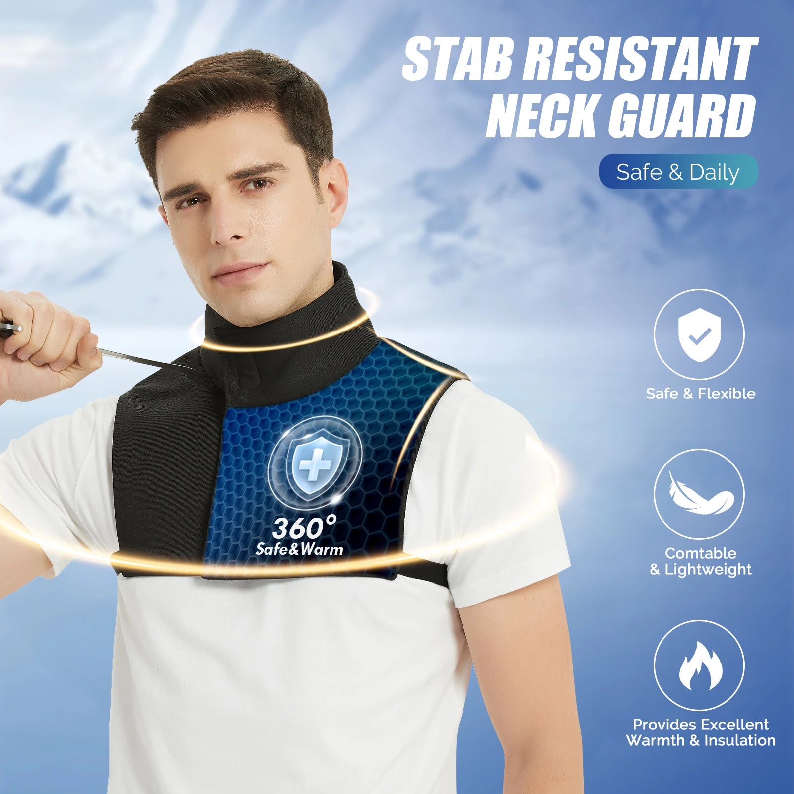 Cut& Slash Resistant High Collar Neck Guard Chest Protector Anti-stab Self-defense Body Safety