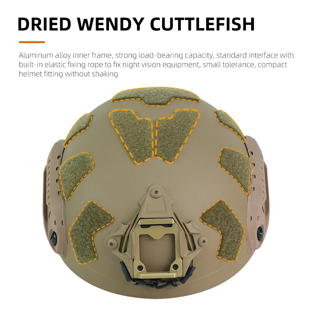 Booiufasttacticalhelmetadjustableknobabshighcutguideraildampingprotectivehelmeto...