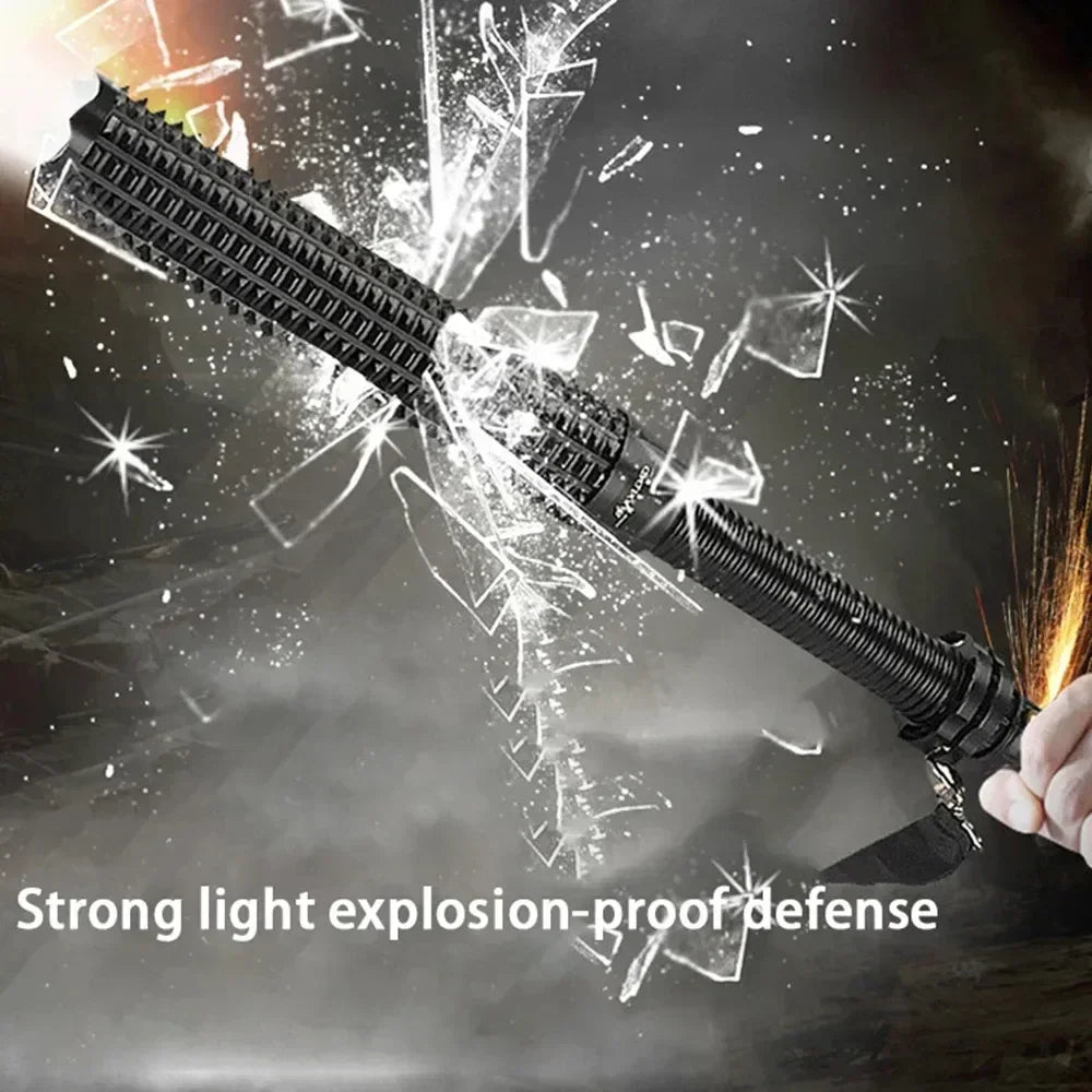 Wolf Tooth Telescopic Self-Defense Flashlight – USB Rechargeable, Glass Breaker