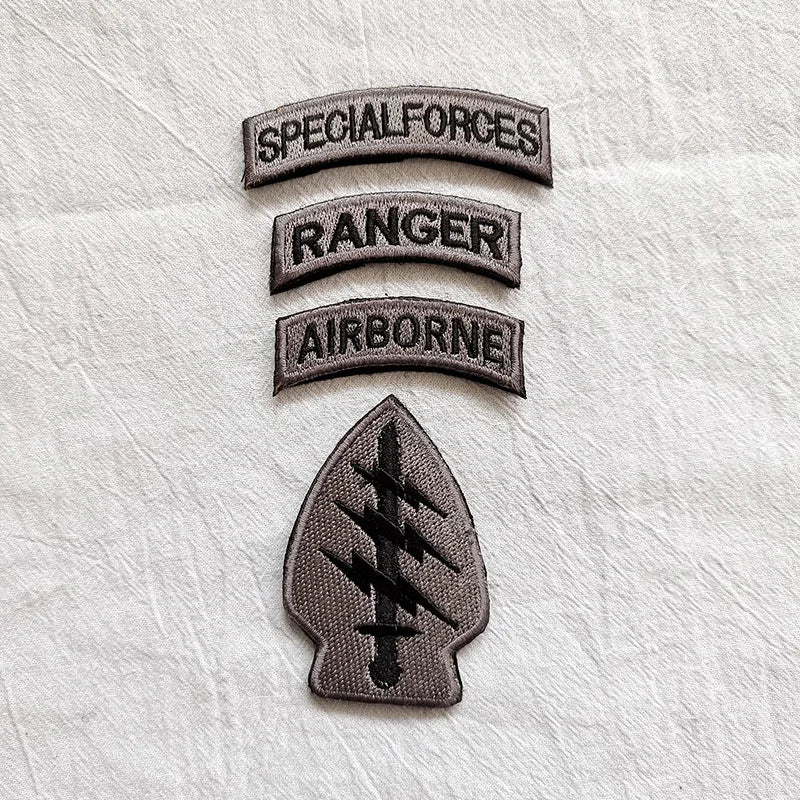 Setspecialforcesmoralebadgeembroideryhooklooppatchusflagrangertabmilitaryemblemf...