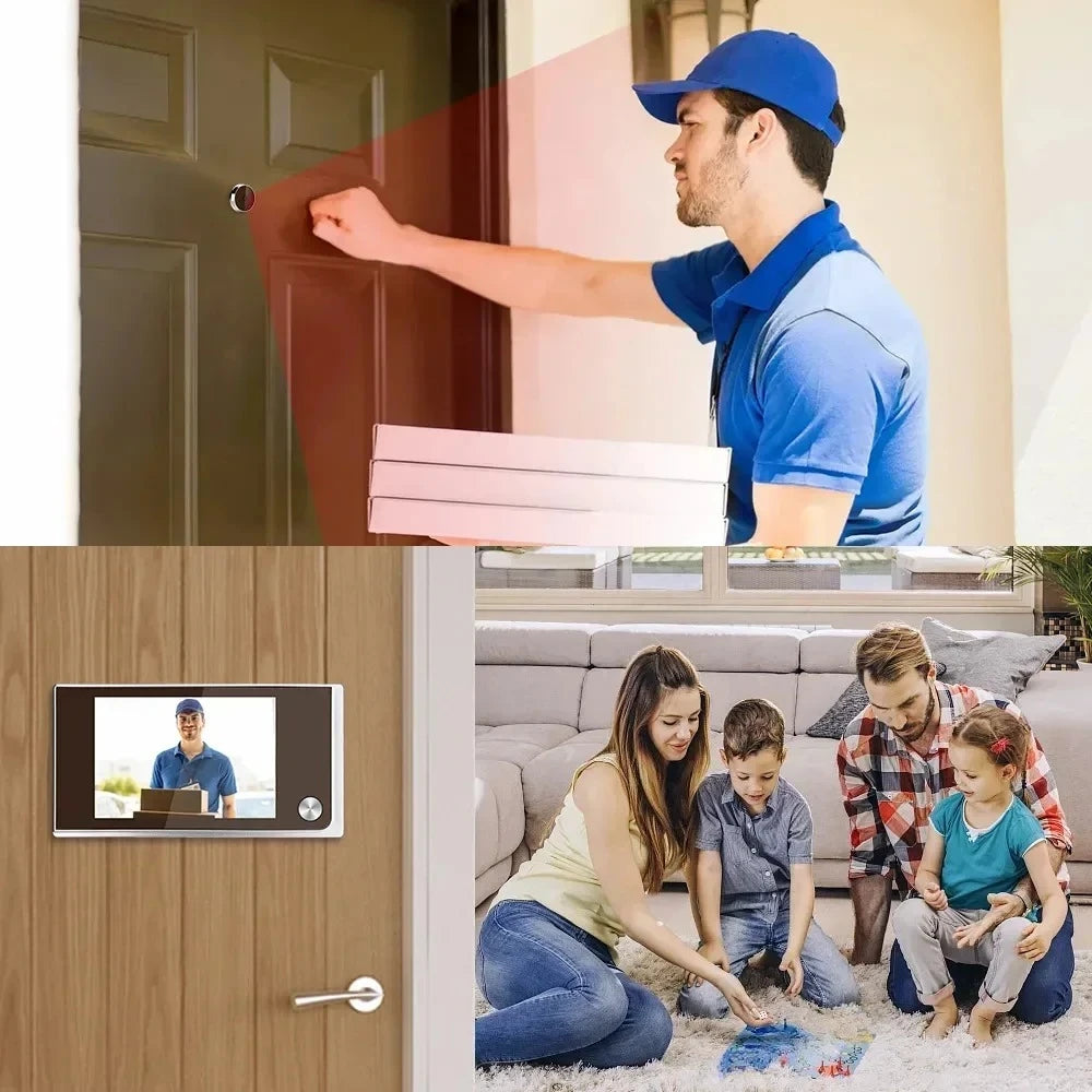 3.5" LCD Smart Digital Door Peephole Camera – 120° Wide Angle, CE Certified