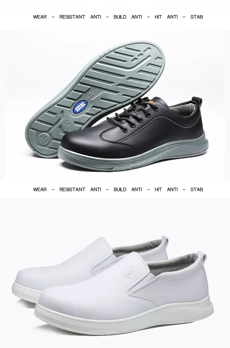 Lightweight and comfortable PU sole, anti-static and breathable white work shoes, anti smashing and anti piercing safety shoes