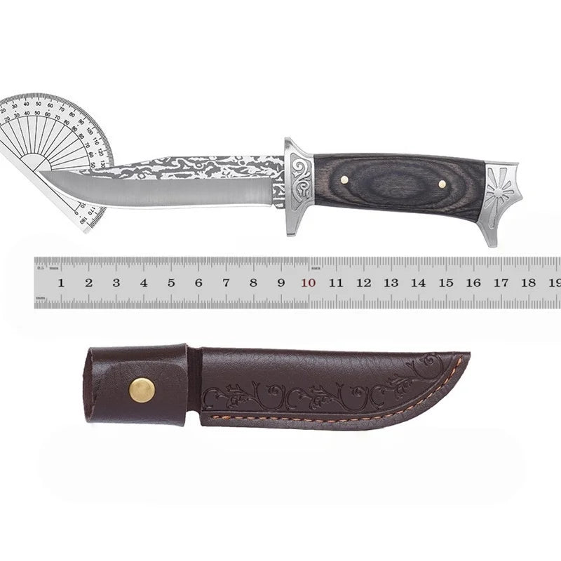 5CR Forged Outdoor Knife – Solid Wood Handle, Meat Cleaver