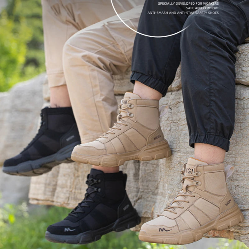 Camouflage Steel Toe Cap Non Slip Industrial Shoes Men and Women Safety Shoes Anti-Scalding Anti-Smash Anti-Puncture Work Boots