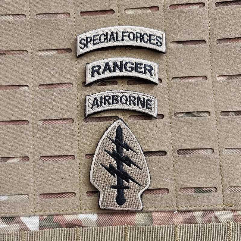 Setspecialforcesmoralebadgeembroideryhooklooppatchusflagrangertabmilitaryemblemf...