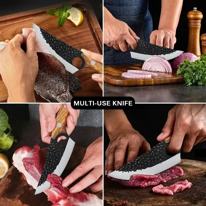 Professional Kitchen Knife Boning Knives Meat Cleaver Vegetables Cutter Handmade Forged Butcher Knife Household Chef Cook Knife