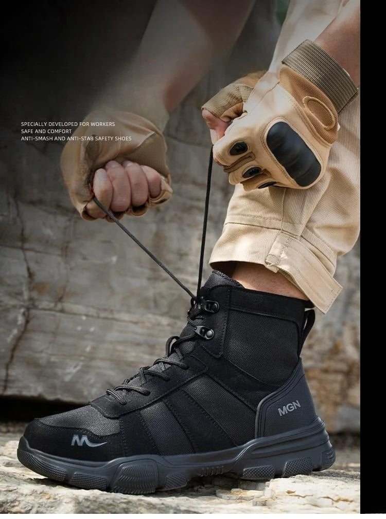 Camouflage Steel Toe Cap Non Slip Industrial Shoes Men and Women Safety Shoes Anti-Scalding Anti-Smash Anti-Puncture Work Boots