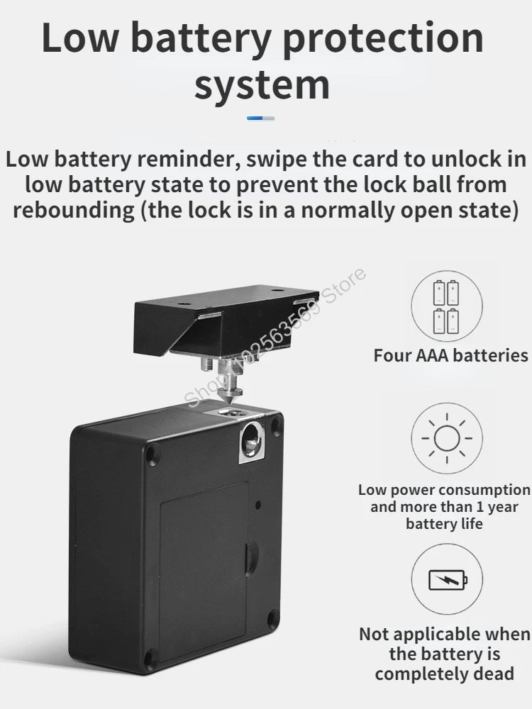 Smart Wood Door Lock Keyless Invisible Electronic Lock IC Card NFC TTlock App Unlock Cabinet Locker Furniture Drawer Smart Locks
