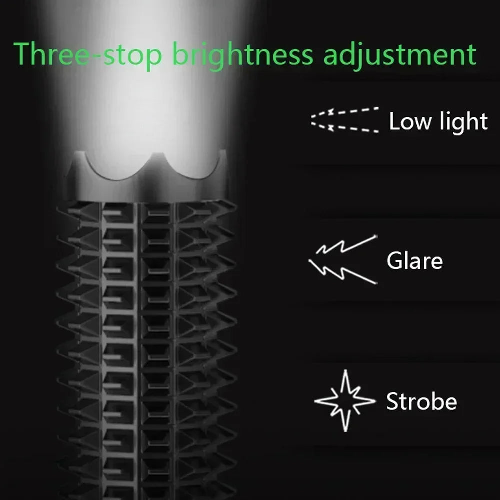 Wolf Tooth Telescopic Self-Defense Flashlight – USB Rechargeable, Glass Breaker