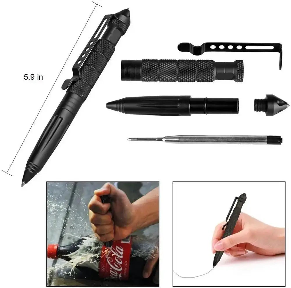 Multifunctionalmetalmilitarytacticalpenballpointpensemergencyglassbreakerselfdef...